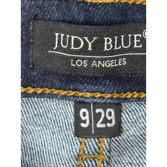 Judy Blue Womens 9 / 29 High Waist Cropped Wide Leg Jeans  Dark Stretch JB82517 - Picture 6 of 8
